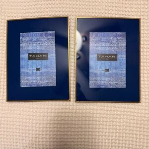 Tahari Navy and Gold Picture Frame Duo